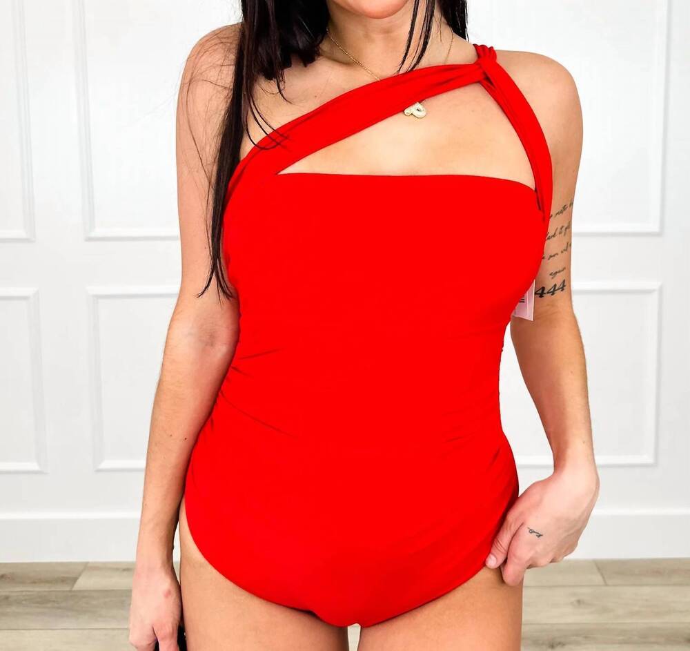 NEW JESS LEA what a hottie one piece swimsuit in red